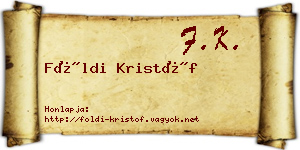 Földi Kristóf névjegykártya