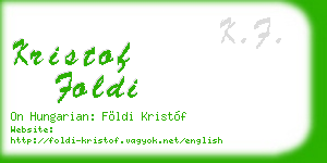 kristof foldi business card