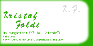 kristof foldi business card